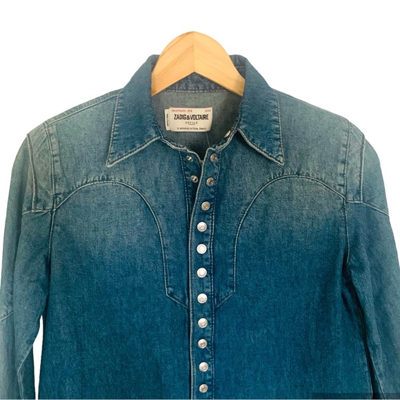 NWOT Zadig and Voltaire Thelmus Denim Jacket - Picture 7 of 13